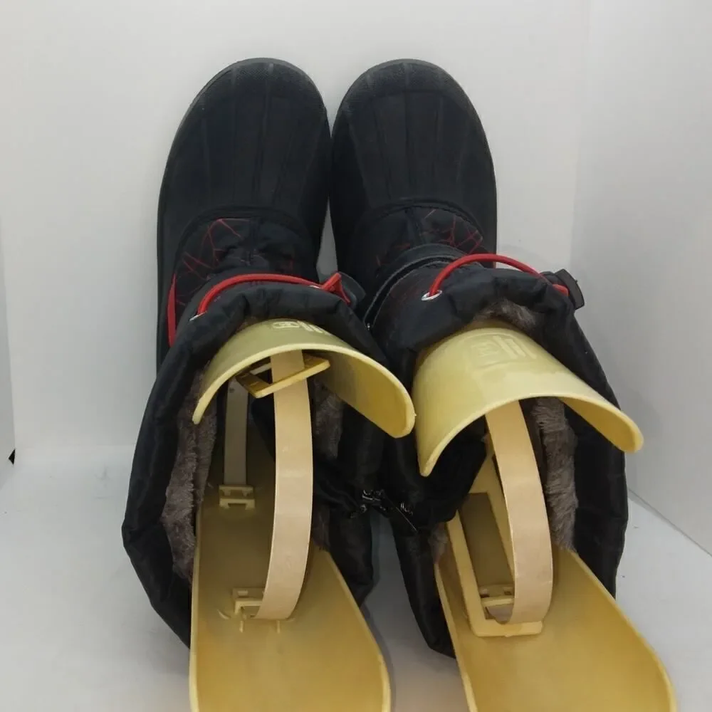 Dream Pair Womens Pre-owned Blk. & Red Waterproof Thinsulated Winter Boots-sz. 6